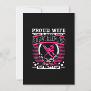 Tarjeta Pequeña Regalo de Esposa Orgullosa de un Electricista Incr