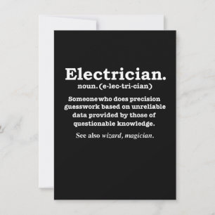 Tarjeta Pequeña Regalo de graduación definición de electricista di