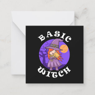 Tarjeta Pequeña Regalo de Halloween Bruja Básica