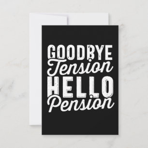 Tarjeta Pequeña Regalo de jubilación, adiós tensión y hola pensión
