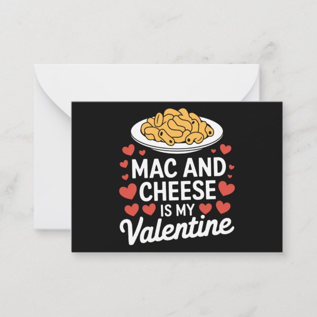 Tarjeta Pequeña Regalo de Macarrones con Queso para Amante de Mac  (Anverso)