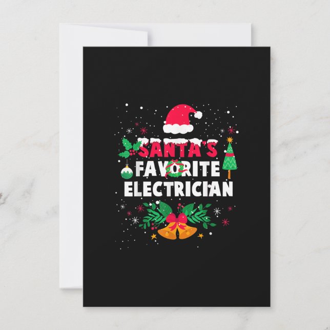 Tarjeta Pequeña Regalo de Navidad de Santa Electricista Favorito (Anverso)