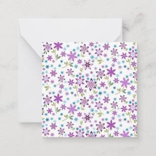 Tarjeta Pequeña Regalo de Navidad Floral Ditsy Lindo