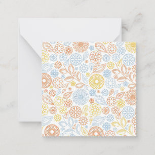 Tarjeta Pequeña Regalo de Navidad Flores Abstractas Sobre Blanco
