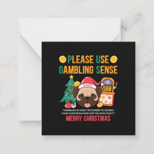 Tarjeta Pequeña Regalo de Navidad PUGS El Consejero Canino