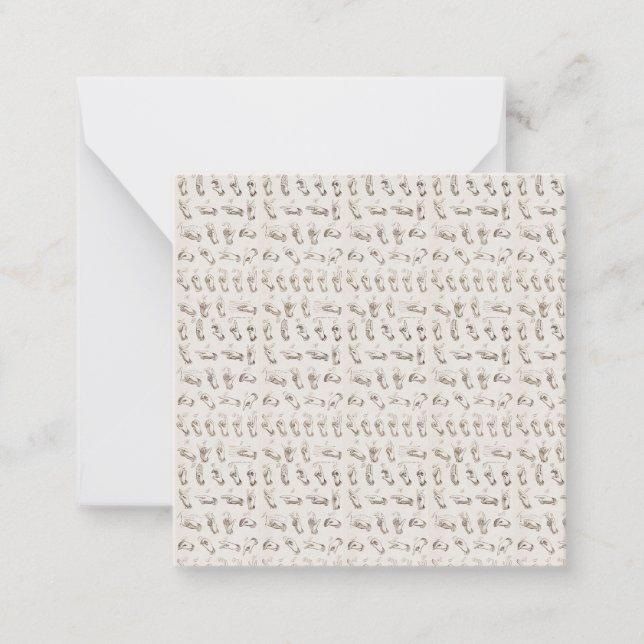 Tarjeta Pequeña Regalo de Navidades de idiomas de Rótulo ASL de ép (Anverso)