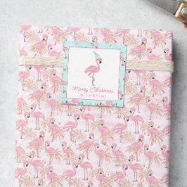 Tarjeta Pequeña Regalo de Navidades de playa Rosa y Aqua Santa Fla