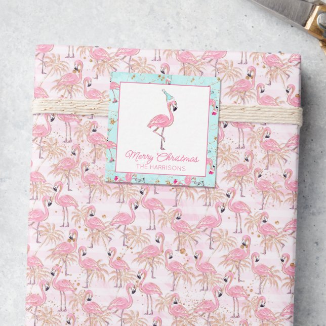 Tarjeta Pequeña Regalo de Navidades de playa Rosa y Aqua Santa Fla (Subido por el creador)