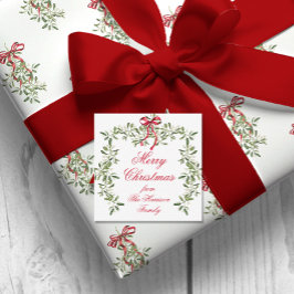 Tarjeta Pequeña Regalo de Navidades Mistletoe de color rojo de vac