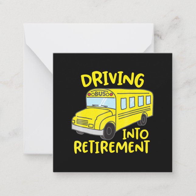 Tarjeta Pequeña regalo de retiro del chofer de autobús escolar div (Anverso)