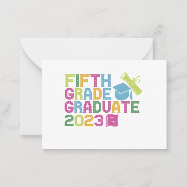 Tarjeta Pequeña Regalo de vacaciones de graduación de quinto grado (Anverso)