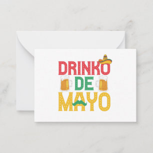 Tarjeta Pequeña Regalo divertido de Drinko de Mayo mexicano Cinco 