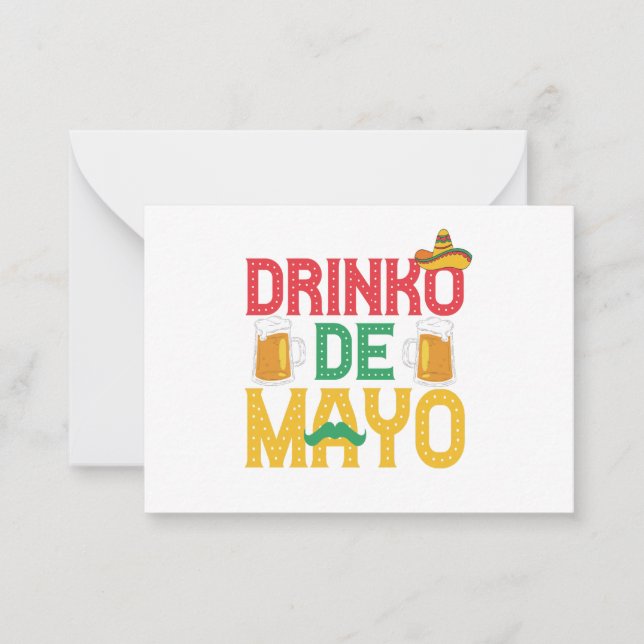 Tarjeta Pequeña Regalo divertido de Drinko de Mayo mexicano para C (Anverso)