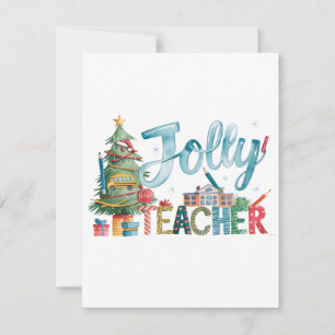 Tarjeta Pequeña Regalo para Maestro Feliz Navidad Maestro Alegre