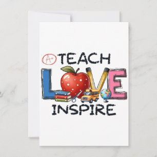 Tarjeta Pequeña Regalo para maestros   Enseñar Amor Inspirar