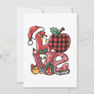 Tarjeta Pequeña Regalo para maestros Feliz Navidad Amor