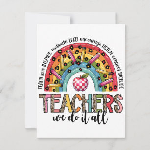 Tarjeta Pequeña Regalo para maestros   Los maestros lo hacen todo
