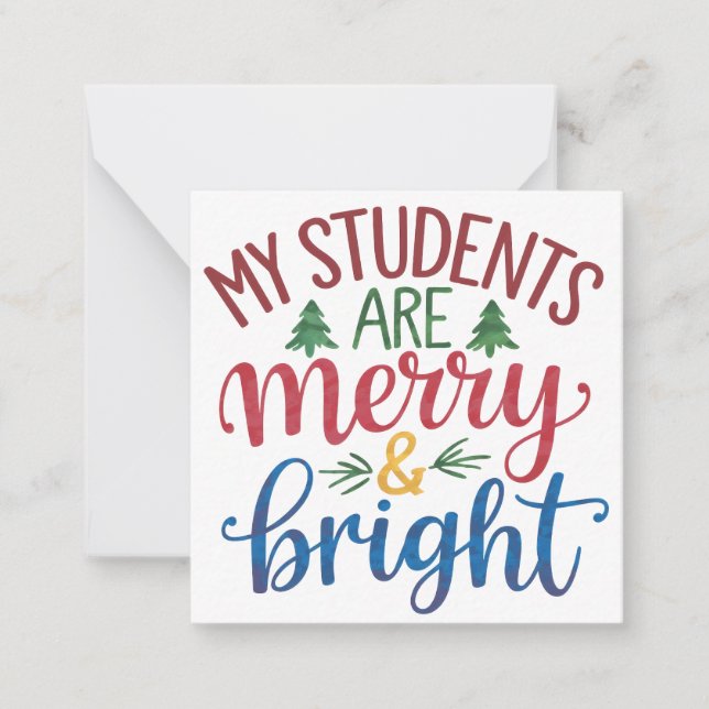 Tarjeta Pequeña Regalo para maestros | Mis estudiantes son alegres (Anverso)
