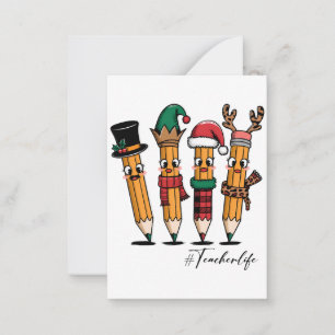 Tarjeta Pequeña Regalo para Maestros Vida de Maestro con Lápiz