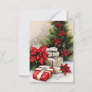 Tarjeta Pequeña Regalos brillantes presupuesto mini Navidad