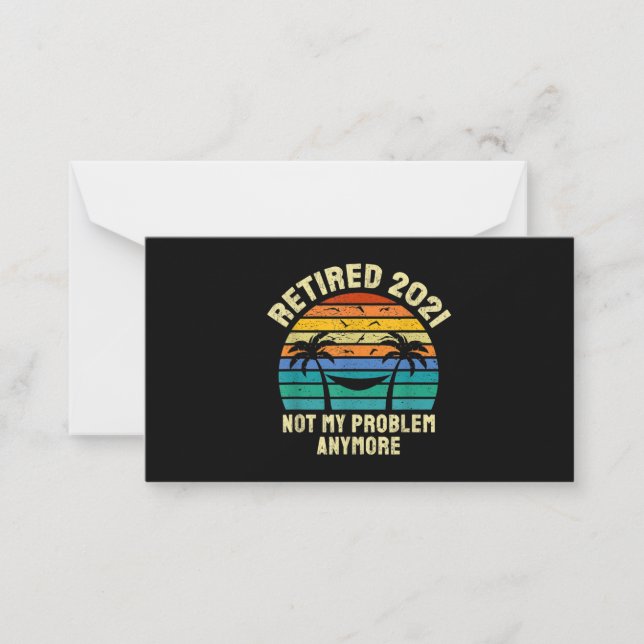 Tarjeta Pequeña Regalos de jubilación Vintage Retirado 2021 (Anverso)