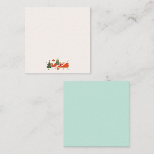 Tarjeta Pequeña Regalos de Navidad en el Sleigh de Santa Claus (Anverso / Reverso)