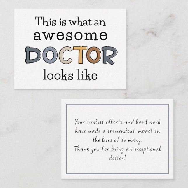 Tarjeta Pequeña Regalos para médicas divertidos | Increíble agrade (Anverso / Reverso)