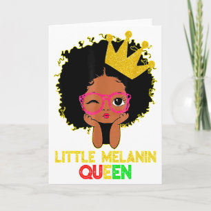 Tarjeta Pequeña Reina de Melanina Niñas Lindas Historia Ne