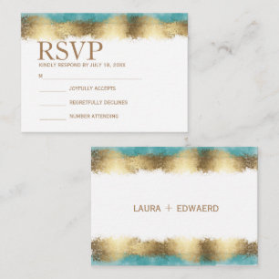 Tarjeta Pequeña Relieve metalizado dorado simple y minimalista de