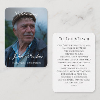 Tarjeta Pequeña Religious funeral prayer with photo sympathy card
