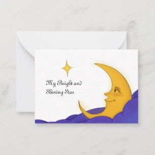 Tarjeta Pequeña Reloj lunar en la estrella - Celestial
