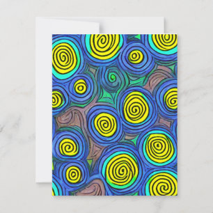 Tarjeta Pequeña Remolinos de Arte Doodle