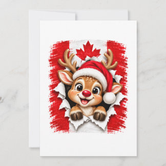 Tarjeta Pequeña Reno canadiense de Navidad