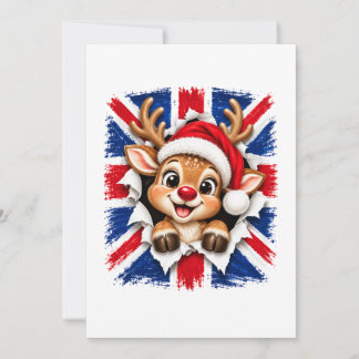Tarjeta Pequeña Reno de Navidad británico