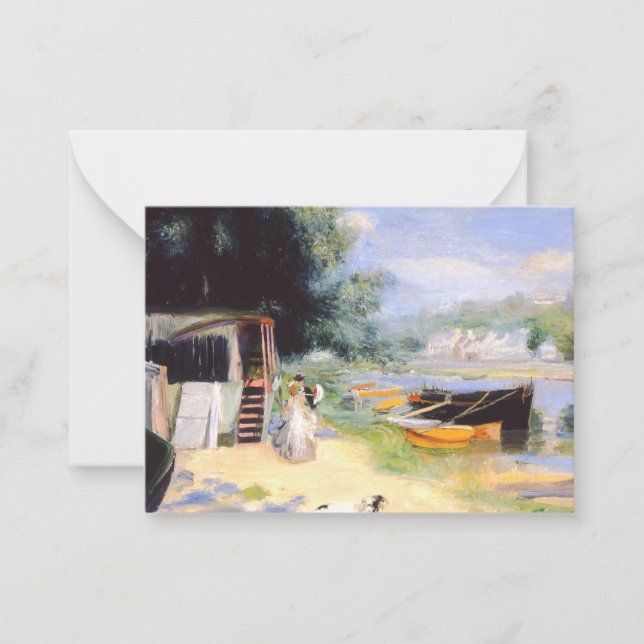 Tarjeta Pequeña Renovación - Vista de Bougival, pintura de arte fi (Anverso)