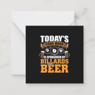 Tarjeta Pequeña Reproductor de Billiards Hoy Billar Y Cerveza