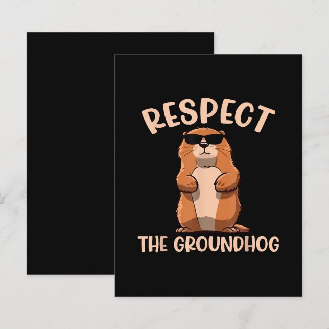 Tarjeta Pequeña Respeto por el Día de los Groundhog-Woodchuck (Anverso / Reverso)