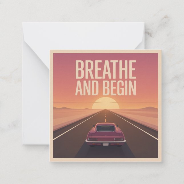 Tarjeta Pequeña Respira Y Comienza (Anverso)