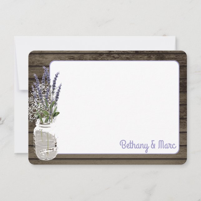 Tarjeta Pequeña Respiración del bebé y jabón de lavanda Gracias (Anverso)