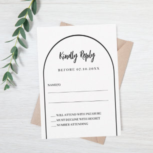 Tarjeta Pequeña Respuesta de boda de arco RSVP