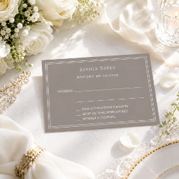 Tarjeta Pequeña Respuesta de boda marfil taupe RSVP