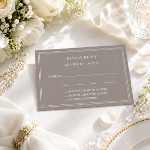 Tarjeta Pequeña Respuesta de boda marfil taupe RSVP
