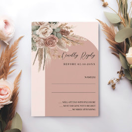 Tarjeta Pequeña Respuesta del boda de arco RSVP beige taupe
