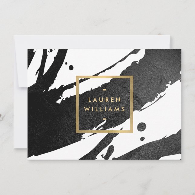 Tarjeta Pequeña Resumen Certificado de regalo de pinceles de tinta (Anverso)