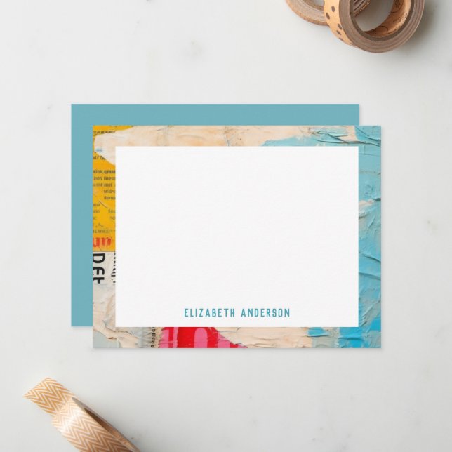 Tarjeta Pequeña Resumen colorido moderno personalizado (Anverso/Reverso In Situ)
