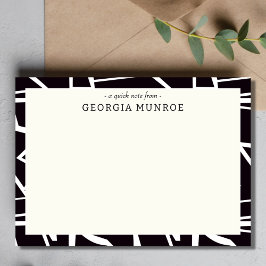 Tarjeta Pequeña Resumen de arte blanco negro Stationery