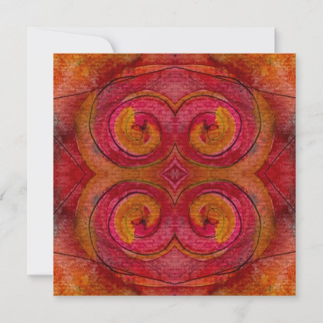 Tarjeta Pequeña Resumen de arte de acuarela y patrón de Bonito de  (Anverso)