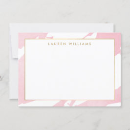 Tarjeta Pequeña Resumen de pinceles rosados pasteles Notecard plan