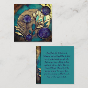 Tarjeta Pequeña Resumen Hoja de Oro Amethyst Feb Birth Stone