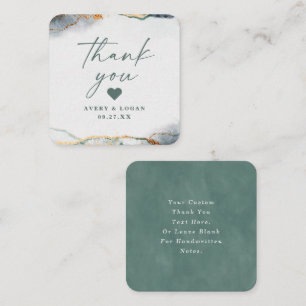 Tarjeta Pequeña Resumen moderno Eucalyptus Green Boda Gracias